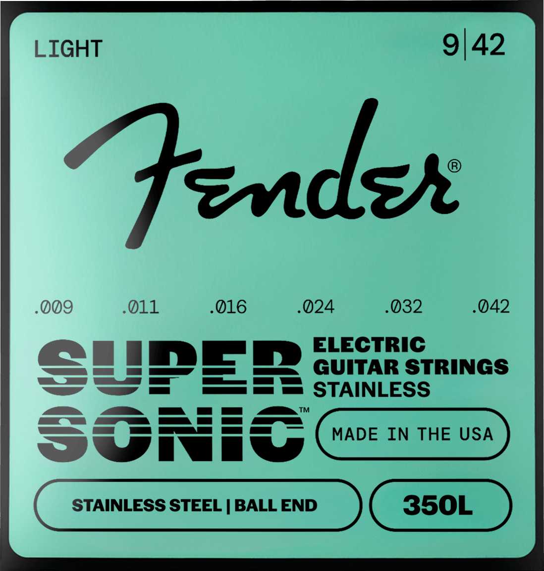 Fender F-350L-B SuperSonic 350 Stainless Steel elektrische gitaarsnaren 9-42