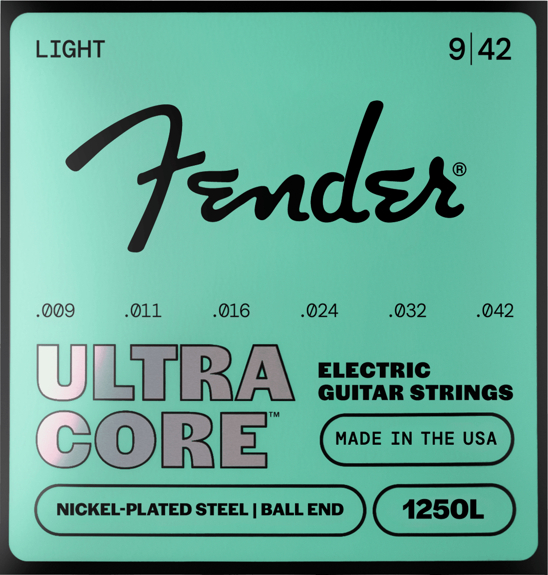 Fender F-1250L UltraCore 9-42 Nickel-Plated Steel met baleinde