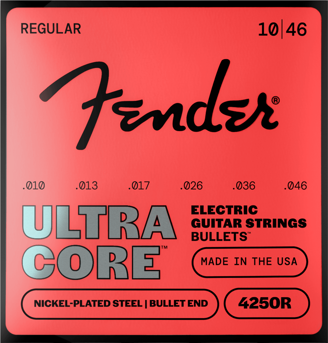 Fender F-4250R UltraCore Bullets elektrische gitaarsnaren 10-46 Nickel-Plated Steel met bulleteinde