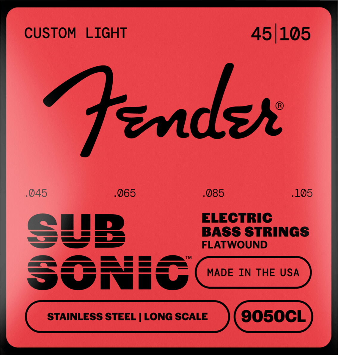 Fender F-9050CL SubSonic 9050 Stainless Steel Flatwound basgitaarsnaren 45-105