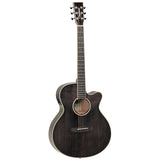 Tanglewood - TW4EBS - Model: super Folk, massief Sparren bovenblad, Mahonie achterblad en zijkant, hoogglans zwart gelakt incl. element met preamp en tuner.
