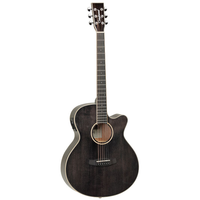 Tanglewood - TW4EBS - Model: super Folk, massief Sparren bovenblad, Mahonie achterblad en zijkant, hoogglans zwart gelakt incl. element met preamp en tuner.