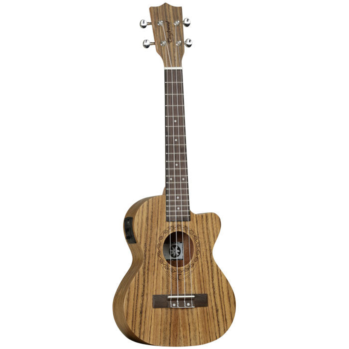 Tanglewood - TWT14E - Model tenor ukulele met cutaway, geheel in ovankol, incl. element met pre-amp en stemapparaat, geleverd in luxe gevoerde draagtas.